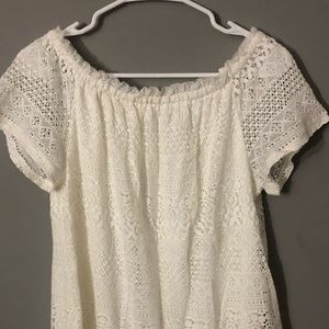WHBM White lace t-shirt